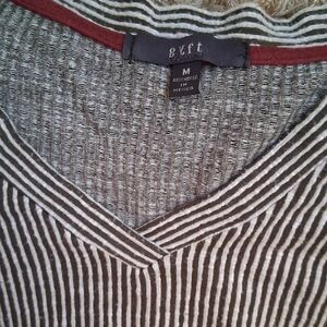 Women's Striped Short Sleeve Top - Black and White